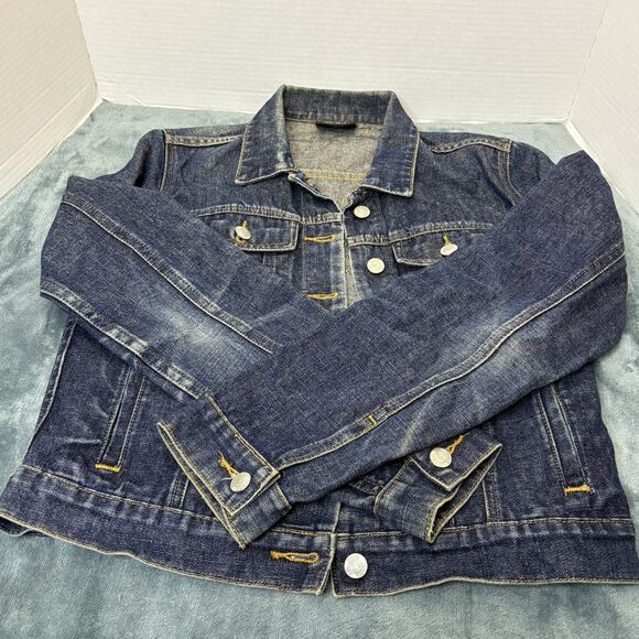 Polo Ralph Lauren Denim Jacket Rhinestone Flag Size Medium - Picture 8 of 12